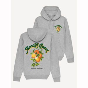 เสื้อกันหนาวมีฮู้ดผ้าฝ้ายสีเทาอมาลฟีเสื้อฮู้ดกำหนดเองได้ - Product Image 1