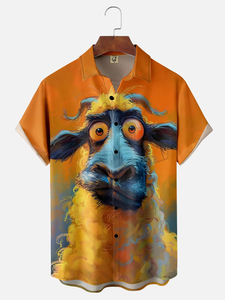Eagle Print Street Herenoverhemden Hawaiiaans overhemd Heren Dagelijks T-shirt Dierenwolf Casual Herenkleding op maat - Product Image 4