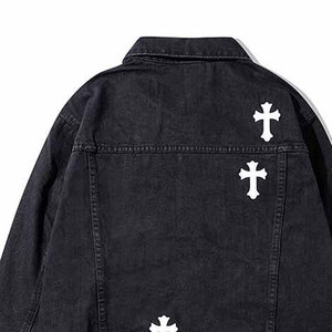 แจ็กเก็ตยีนส์ผ้าฝ้าย100% สำหรับผู้ชายเสื้อแจ็กเก็ตบางแบบลำลองสีทึบมีกระเป๋า - Product Image 6