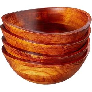 Ensaladera de fruta de madera maciza de Acacia con logotipo y tamaño personalizados de alta calidad, hecha en India, precio al por mayor a granel - Product Image 3