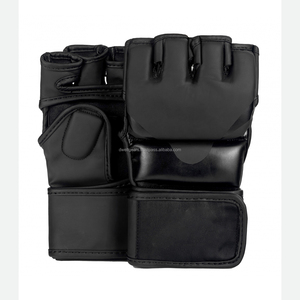 Guantes de Boxeo MMA de Cuero OEM, Color Personalizado, Logotipo Personalizado, Transpirables, Sostenibles, Correa de Muñeca Ajustable, Guantes de Medio Dedo con Cierre de Gancho y Bucle - Product Image 1