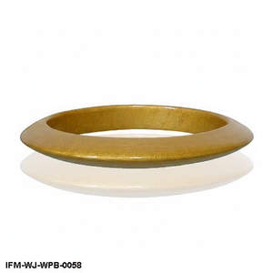 Handcrafted Mustard Gold <b>Wooden</b> <b>Bangle</b> - Minimalist Painted Wood Bracelet Lightweight Chunky Boho Wristwear Jewelry - Product Image 3