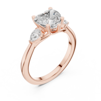 Bague de luxe en or plaqué 10K/14K/18K avec diamants de laboratoire taille cœur et poire pour femme - Bijoux de mariage - Marque SATVIK RATNA