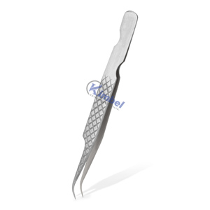 Pince à cils professionnelle en acier inoxydable pointe pointue poignée en diamant pince à épiler d'extension de cils de précision Durable - Product Image 1