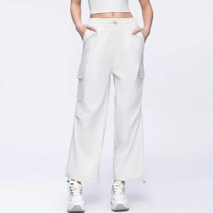 กางเกงกีฬาขากว้างของผู้หญิงกางเกงโยคะเอวสูงแห้งเร็วกางเกงกีฬาวิ่งสำหรับเล่นฟิตเนสเล่นกีฬากลางแจ้ง - Product Image 1