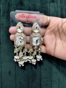 Antique Shadow Plated <b>Chandelier</b> Earrings <b>for</b> Women Hot <b>Sale</b> Latest Indian Style Ethnic Zinc Alloy Jewellery with Zircon - Product Image 3