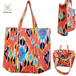 Sac fourre-tout réutilisable en coton 100% matelassé texturé, écologique - Product Image 5