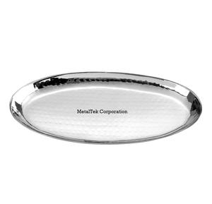 Bandeja Ovalada Decorativa para Servir, Diseño Martillado, Acabado Plateado, Alta Calidad, para Restaurantes, Hoteles y Fiestas - Product Image 1