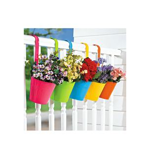 Pot de fleurs en métal pour balcon, garde-corps couleur métal noir, pots de fleurs suspendus avec crochet et meilleurs objets décoratifs - Product Image 6