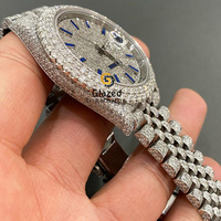 Montre Hip Hop en Moissanite pour Homme avec Mouvement Mécanique Analogique en Acier Inoxydable et Diamants Ronds Brillants Améliorés