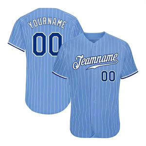 Custom White Pinstripe Baseball Jersey <b>Purple</b> Team Name/Number Button-Up Sublimation Printed Short Sleeve <b>Shirt</b> Plus Size - Product Image 4