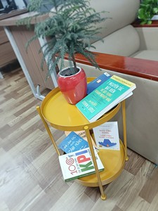 Table basse ronde à 2 étages Décor pour petit espace Table à thé en métal avec plateau rond - Product Image 5