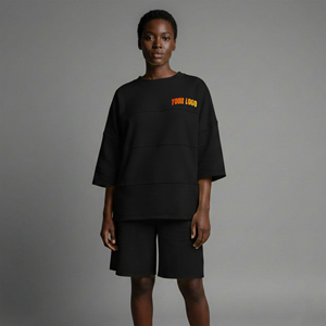 Nouveautés 2026 : Ensemble court femme 100 % coton, logo imprimé DTF personnalisé, style streetwear, ensemble 2 pièces uni Hip Hop pour femme - Product Image 4