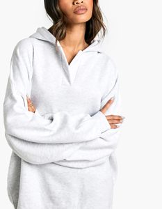 Sudadera con Capucha Extra Grande para Mujer, Cómoda, de Manga Larga, con Hombros Caídos, Logotipo Personalizado Serigrafiado, Técnicas de Lavado Ácido, Nueva - Product Image 3