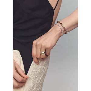 สร้อยข้อมือแบบโซ่โรมโบลด์ลิงค์  ทอง 14K 18K แพลตตินั่ม และโรสโกลด์ ชุบโรเดียม ประดับเพชรและมุก สไตล์ศาสนา - Product Image 5