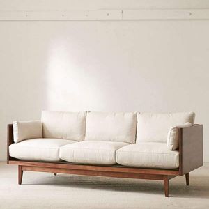 Sofá de madera maciza de alta calidad para sala de estar, oficina, salón y mobiliario de hotel con estructura duradera y cojín cómodo. - Product Image 4