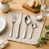 Cuillères de style classique Mr.Spoon Serie Piedra, cuillère à soupe monobloc Mango 205 mm en acier inoxydable 18/0, argent, anti-corrosion