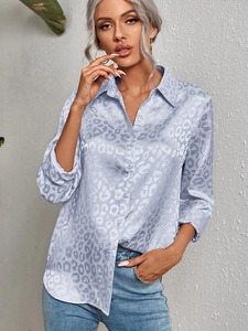 Nuevas camisas de verano con estampado de sublimación para mujer, diseño elegante, mangas completas, venta al por mayor, camisas informales de algodón 100% para mujer - Product Image 6