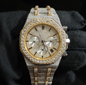 Hip Hop Assista Luxo Diamante Relógios Handmade Movimento de Alta Qualidade Iced Out para Moissanite Men <span class=keywords><strong>Watch</strong></span> Preço Baixo - Product Image 3