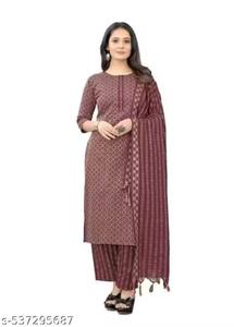 Conjunto de Kurta de Algodón al por Mayor con Dupatta, Diseño Estampado, Ropa Étnica para Mujer, Estilo Casual y para Fiestas, Proveedor - Product Image 3