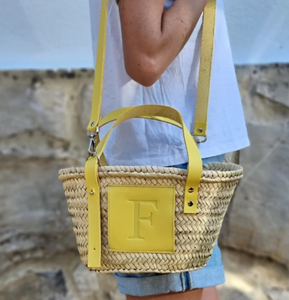 Handmade Essentials Natural Basket French, Beach Basket Leather, Custom Beach <b>Bag</b>, <b>Straw</b> Basket, French Market <b>Bag</b> - Product Image 1