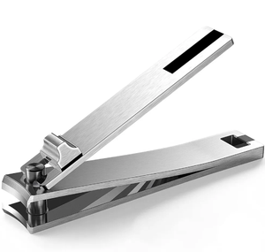 Cortaúñas de gran tamaño para el cuidado personal, esmalte de espejo, diseño personalizado, cortaúñas de acero inoxidable plateado para belleza de ANAAIF - Product Image 1