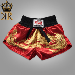 กางเกงขาสั้นกีฬามวยไทยกางเกงขาสั้นสำหรับฝึกซ้อมศิลปะการต่อสู้กางเกงมวยไทยขาสั้นผ้าโพลีเอสเตอร์100% คุณภาพสูง - Product Image 2