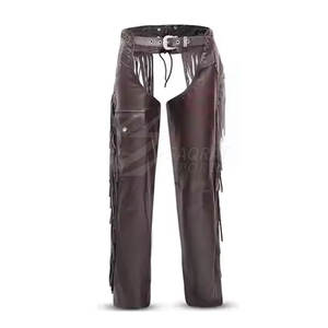 Material duradero transpirable lavado hombres cuero Chaps precio barato nueva llegada hombres cuero genuino Chaps en venta al por mayor - Product Image 3