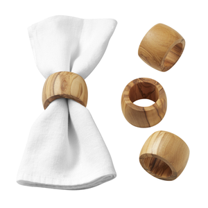 Anneaux de serviette en bois naturel faits à la main, écologiques, design moderne, pour les décorations de table de mariage et la décoration de la salle à manger - Product Image 1