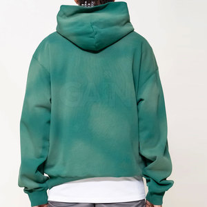 Sweats à capuche décontractés d'hiver chauds 100% coton uni délavé au soleil pour hommes - Design personnalisé respirant et à séchage rapide - Product Image 5