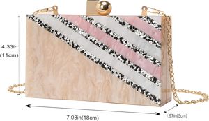 Sac à main pochette en résine de luxe avec finition marbrée élégante idéal pour les mariages et les soirées chic pochette de soirée en résine sac à main pour femmes - Product Image 4