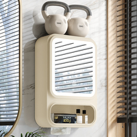 Miroir de salle de bain mural multifonctionnel moderne à LED avec étagère de rangement, idéal pour le maquillage et les soins quotidiens – Vente chaude