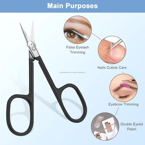 Super Quality Black Sharp Professional Russian Stainless Steel Cuticle Scissors for Nail Manicure Private Label Custom - Product Image 5