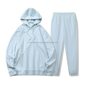 Custom Winter Autumn Eco Friendly Sustainable Cotton Sportswear Unisex Casual Tracksuit Hoodie and Jogger Sweatpants <b>Sets</b> - Product Image 3