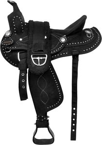 Juego de sillín de caballo de carreras inglés de calidad superior, sillín de salto occidental, sillín de barril a juego de equitación de cuero sintético - Product Image 2