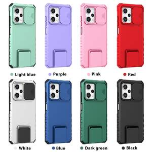 Étui pour <span class=keywords><strong>Xiaomi</strong></span> Redmi Note 12 12S 11, protection de l'appareil photo coulissante, étui de téléphone pour Redmi Note 12 Pro + Plus, coque arrière avec béquille - Product Image 2