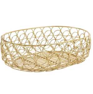Oval Shaped Eco-Friendly Metal <b>Gift</b> <b>Basket</b> Customizable Color Logo Sleek Elegant Storage Solution for Festivals Stylish - Product Image 1