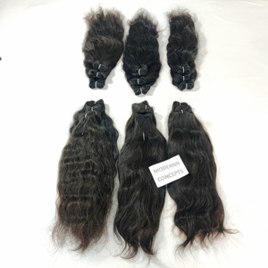 Vente en gros d'extensions de cheveux humains bruts vierges indiens paquets ondulés lâches Super vagues profondes non traitées brillance naturelle Styles colorés - Product Image 1