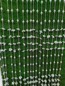 Silver Flower With Beaded Nikha <b>Curtain</b> | Sparkling Door/Window Hanging | Wedding & Diwali Decor | Room Divider Drapes Hanging - Product Image 5