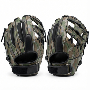 Gant de baseball en cuir à doigts entiers, noir et or, fermeture auto-agrippante, unisexe, pour sports de plein air, séchage rapide, respirant, léger - Product Image 3