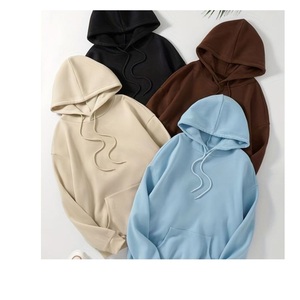 Customizable BD Winter Fashion Men's Oversized Cotton Pullover Hoodie Solid Pattern Knitted Anti-Shrink OEM <b>Blank</b> Plain Printed - Product Image 5