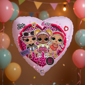 Ballon en feuille d'aluminium Lol Surprise en forme de cœur, 45 cm, décoration de fête - Product Image 3