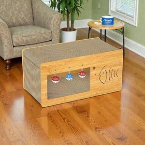 Meubles pour chats en bois de luxe au design moderne, griffoir, maison avec cachette confortable pour les chats de grande taille, fournisseur - Product Image 6