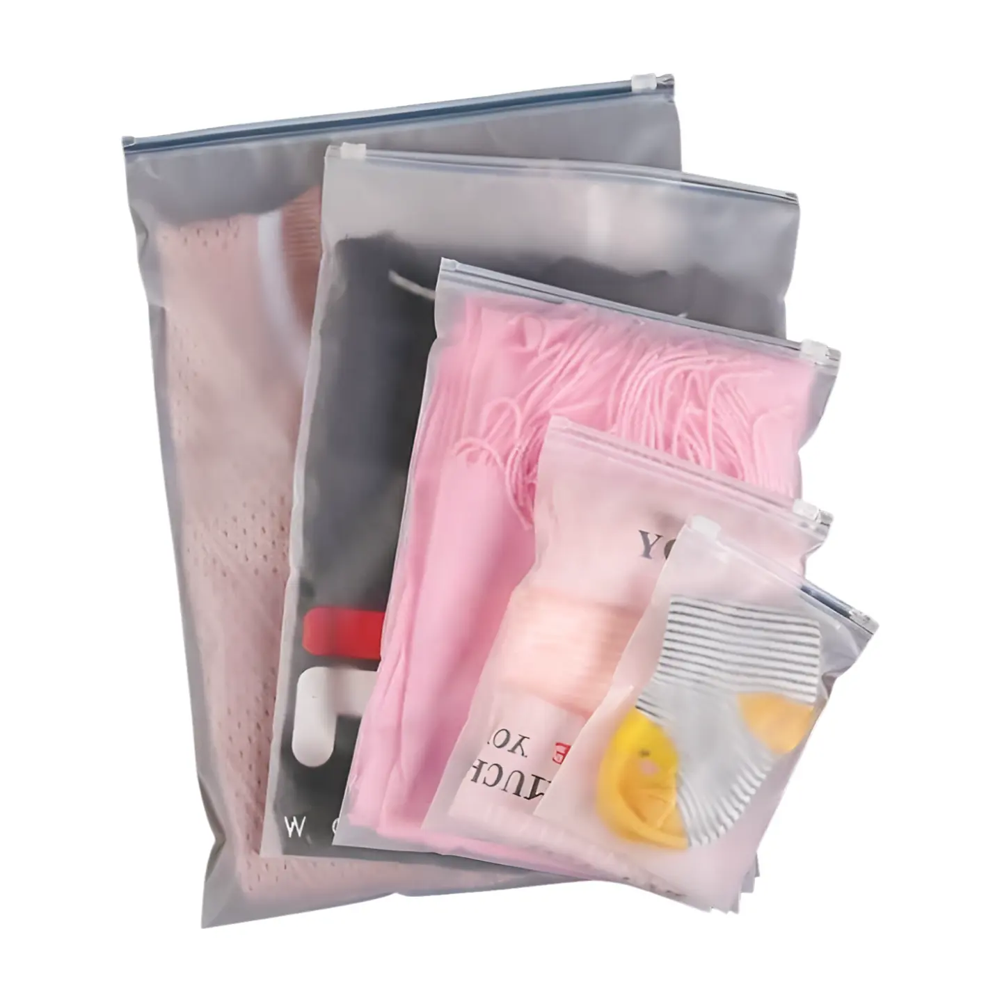 कपड़े के लिए इको फ्रेंडली प्लास्टिक पुनर्नवीनीकरण प्लास्टिक जिपर बैग बिकनी पैकेजिंग कस्टम आकार वाइटनम आपूर्तिकर्ता