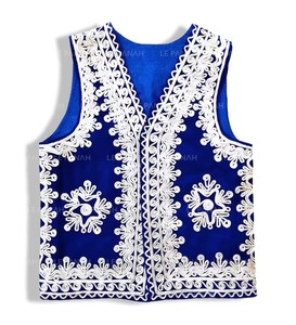 <b>Mens</b> Classic Handmade Breathable Quick Dry Woolen Casual Sleeveless Comfortable Autumn Lace Afghani <b>Waistcoat</b> Traditional Mehndi - Product Image 1