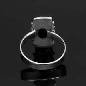 แหวนเงินสเตอร์ลิง925สุดหรูสำหรับผู้หญิงทำด้วยมือเครื่องประดับพลอยโอนิกซ์สีดำตัดรูปวงรีทำด้วยมือแหวนของขวัญที่ทันสมัย - Product Image 4