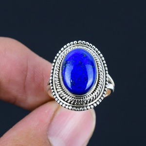 <b>Boho</b> Style 925 Sterling Silver Lapis Gemstone <b>Ring</b> Jewelry Handmade Silver <b>Ring</b> Jewelry For Women Wedding Gift For Her - Product Image 4