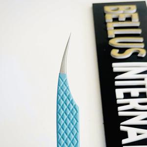 Pinzas de pestañas con punta de fibra de diseño floral, pinzas finas y rectas para botas delgadas, herramienta de extensión de pestañas de acero japonés con logotipo personalizado - Product Image 2