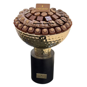 Tazón de Chocolate Negro y Dorado Martillado, Forma Redonda, Hecho a Mano, Tazón para Dulces, Clásico, Elegante, Nuevo Tazón de Chocolate al por Mayor - Product Image 1