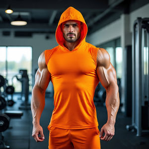 Sweat à capuche sans manches pour hommes gilet d'entraînement athlétique avec capuche pour le printemps Fitness Training Gym Sports de haute qualité - Product Image 3